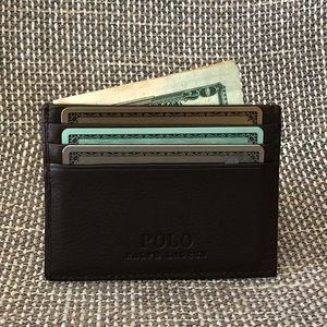 Polo Ralph Lauren  Card Case Wallet Brown Leather